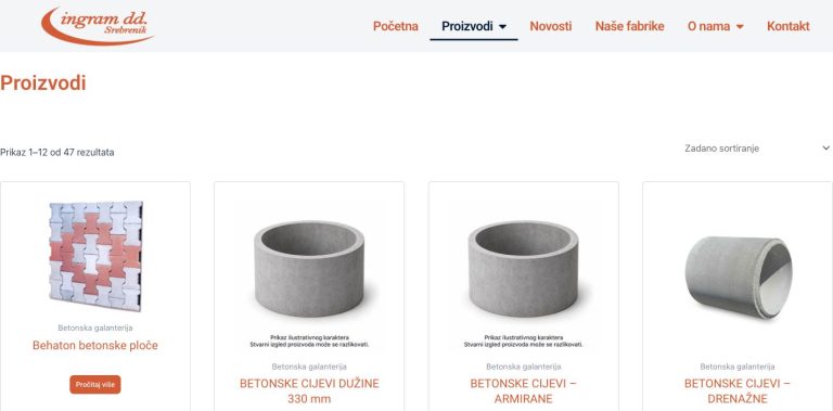Prikaz Ingramove web stranice i kataloga proizvoda